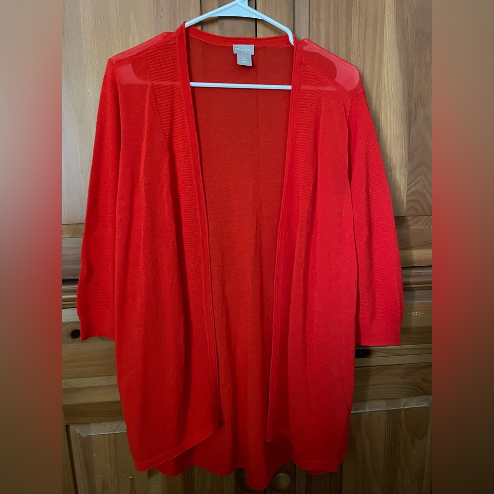 Chico’s red cardigan, Size 2P